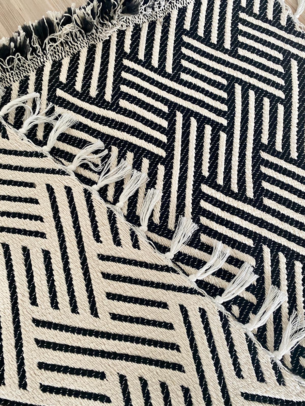 Tapis réversible noir & blanc